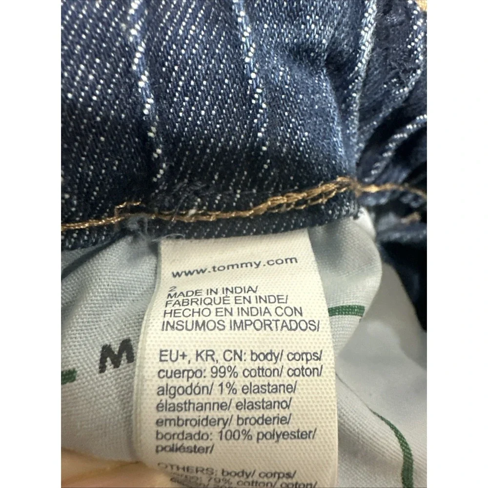 Tommy Hilfiger Women's Paperbag High Rise‎ Star & Flag Waist Jeans Blue Size 2